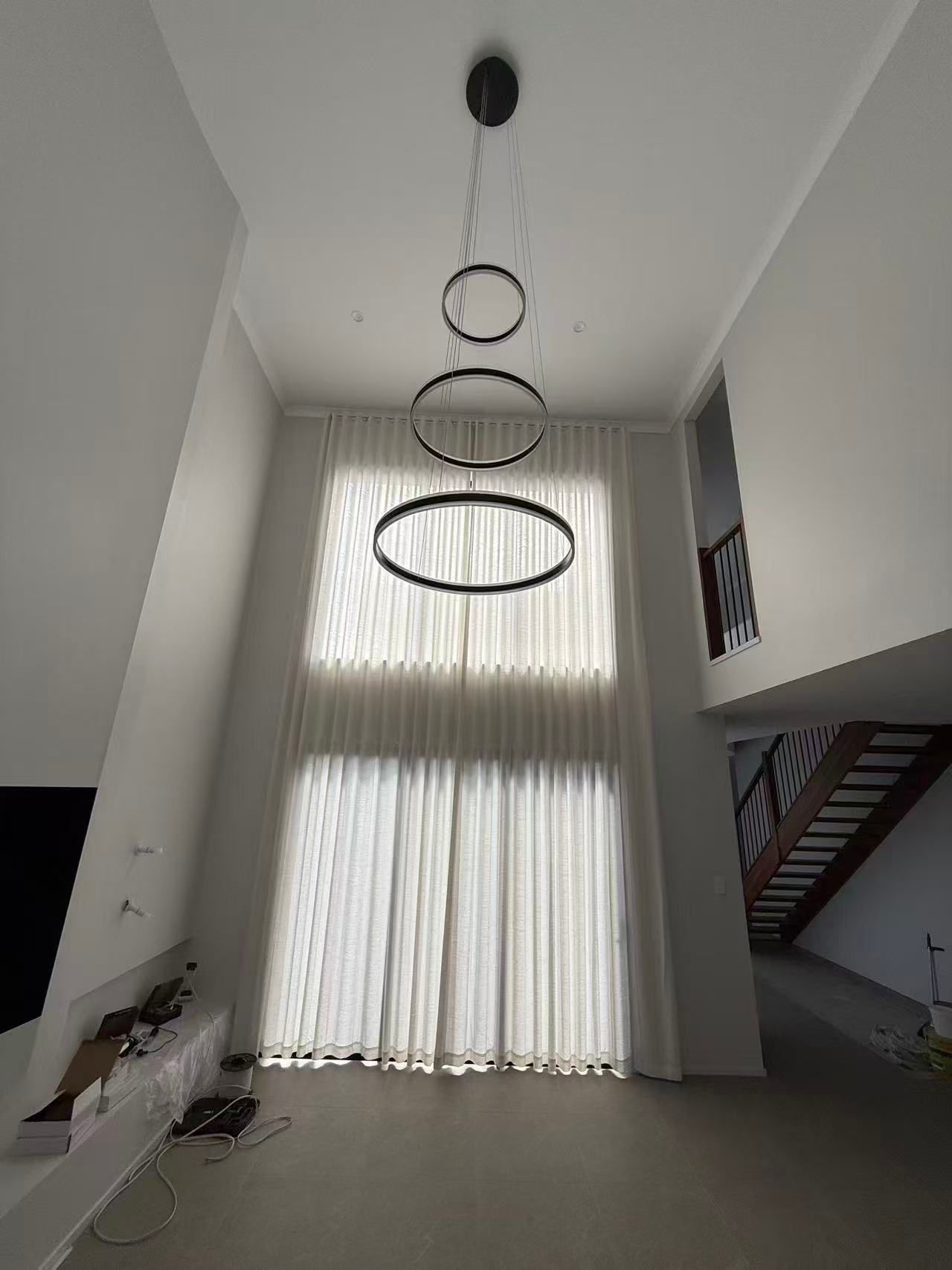 A Tall, Empty Room With Large, Light Curtains — U Curtains in Acacia Ridge, QLD