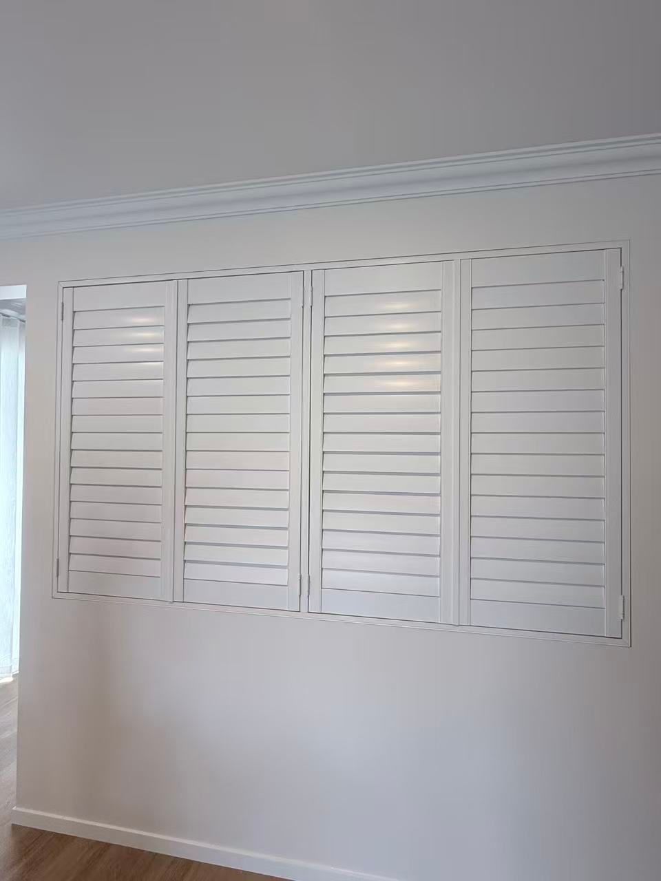 White Plantation Shutters on a Wall — U Curtains in Acacia Ridge, QLD