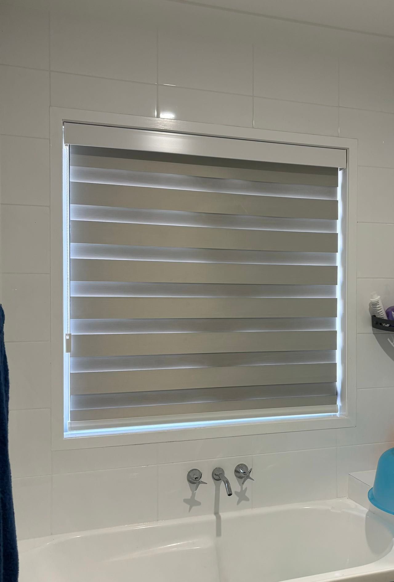 Bathroom Window With Dual-layered Blinds — U Curtains in Acacia Ridge, QLD