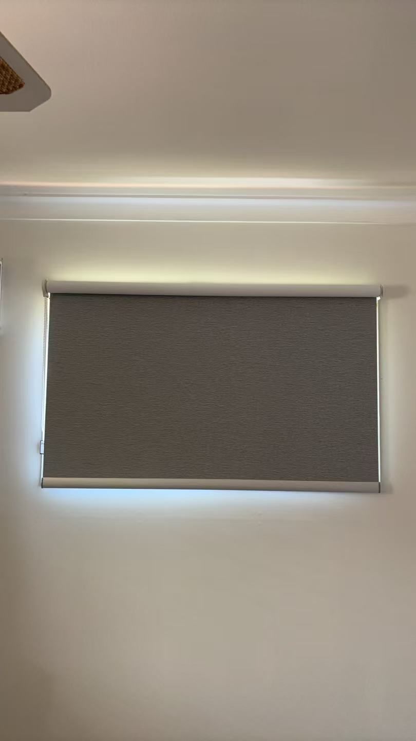 Gray Roller Shade Covering a Window — U Curtains in Acacia Ridge, QLD