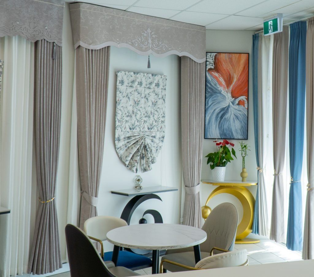A Modern Decorated Sitting Area with Ornate Curtains and Artwork — U Curtains in Acacia Ridge, QLD