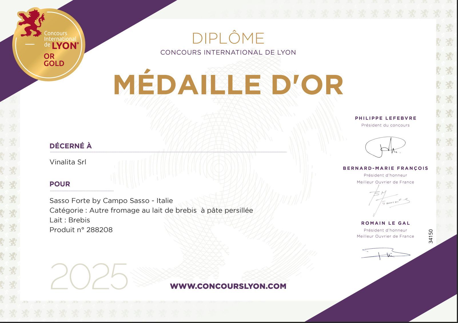 Gold Medal at International Cheese Challenge 2025