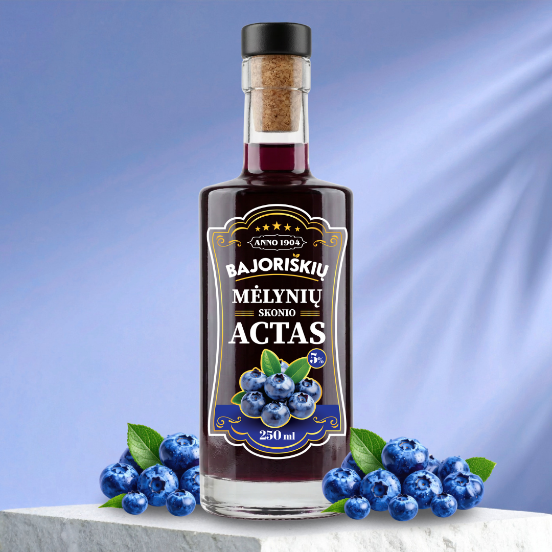 Mėlynių skonio actas
