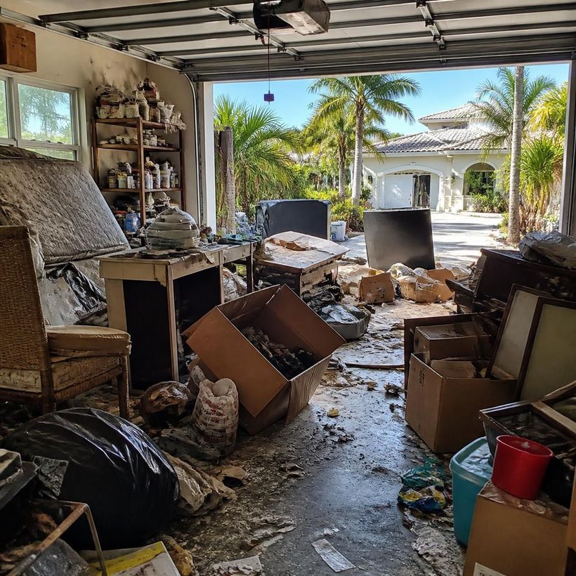 Garage full of clutter needing to be cleaned up