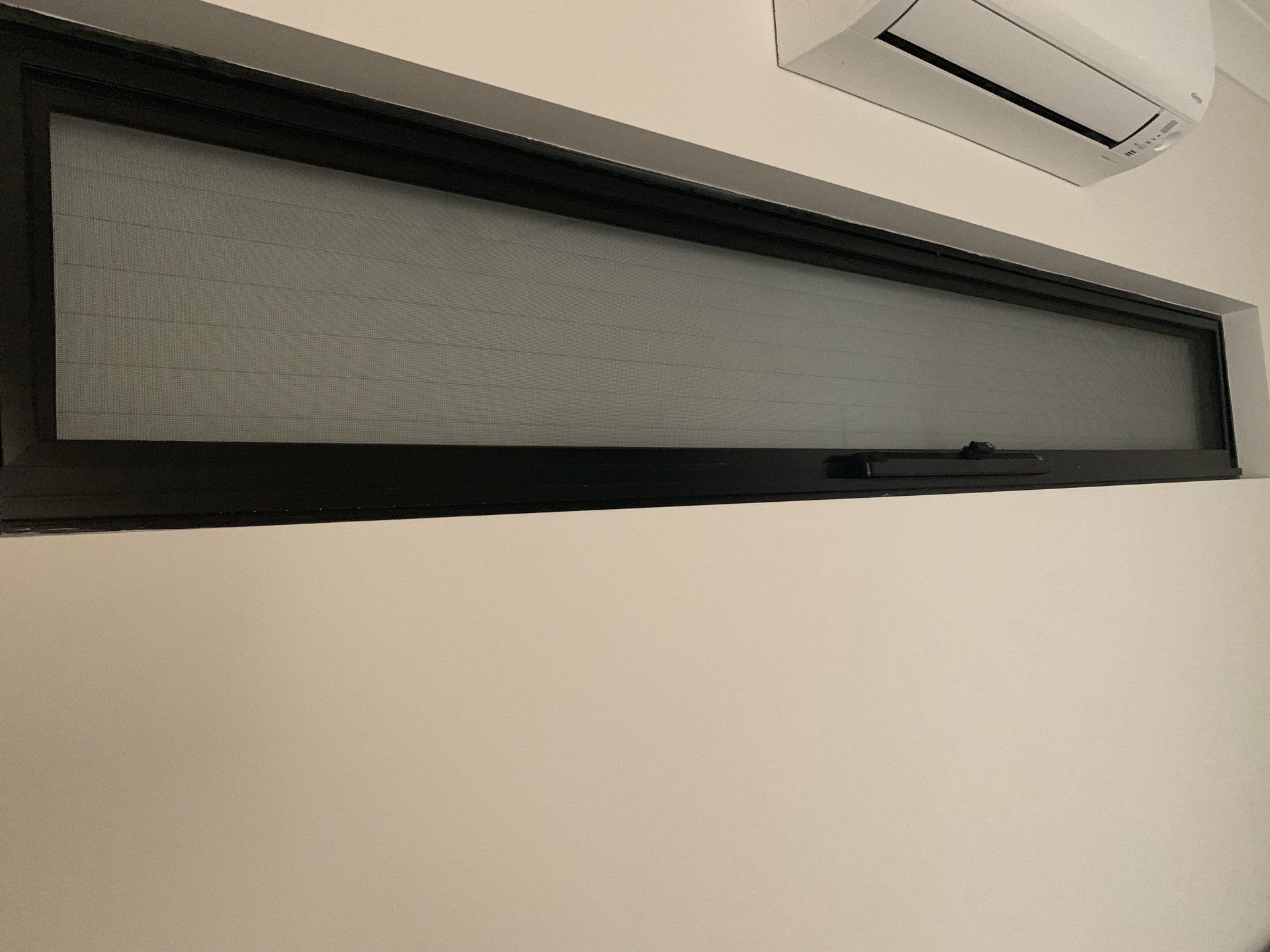 Black Rectangular Window with Insect Screen — Alice Mobile Blinds in Ciccone, NT