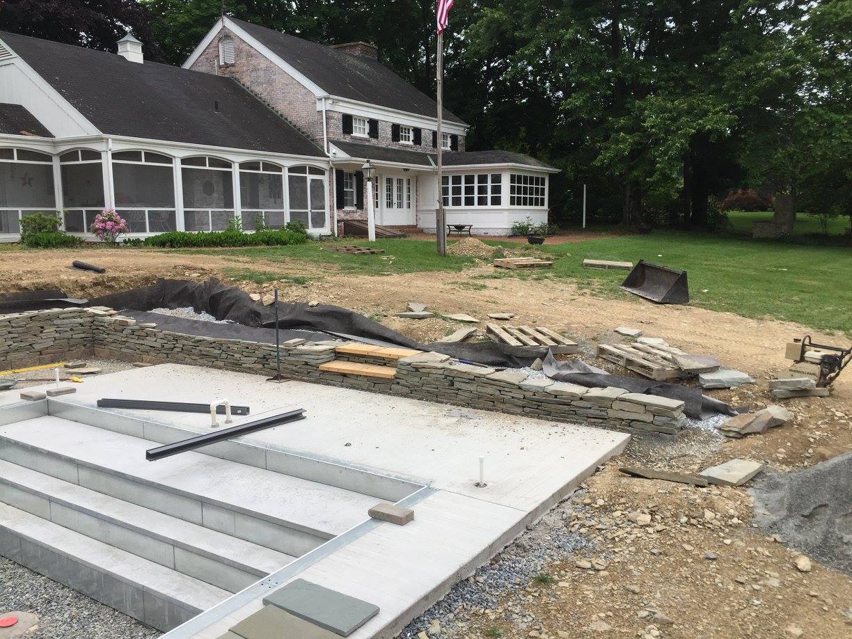 Construction on House's Backyard — York, PA — Salem Springs Landscaping