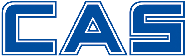 Das Wort CAS ist in blau auf weißem Hintergrund geschrieben