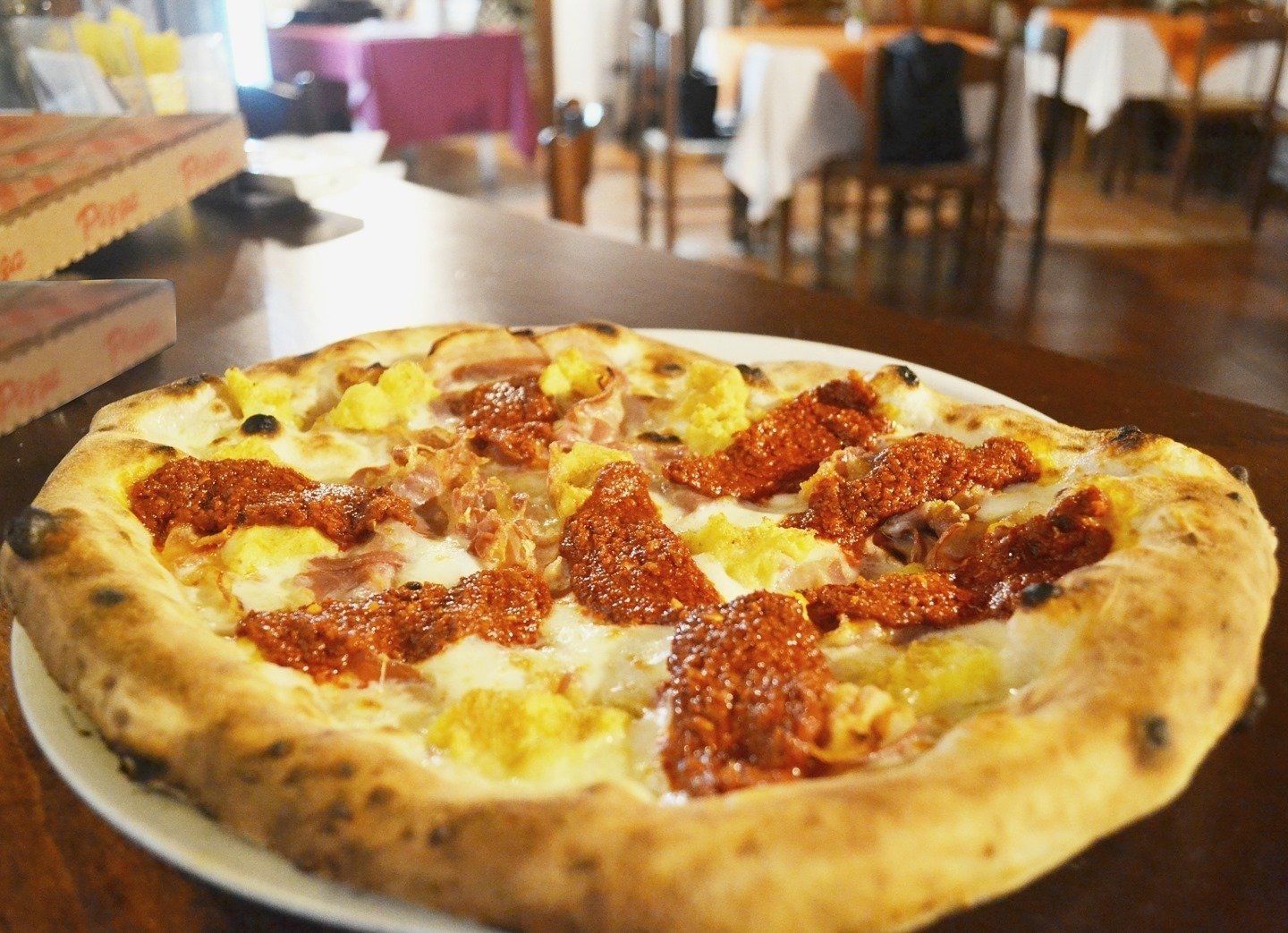 pizza d'asporto patate e pancetta