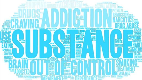 a word cloud with the word substance in the middle