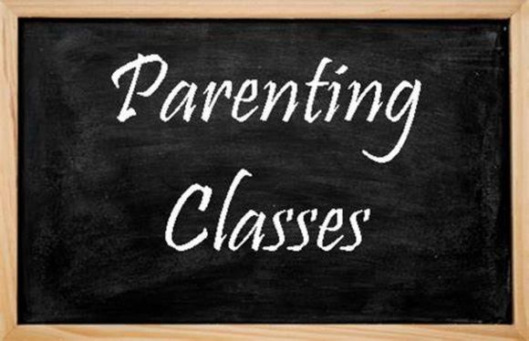 a blackboard with the words parenting classes written on it