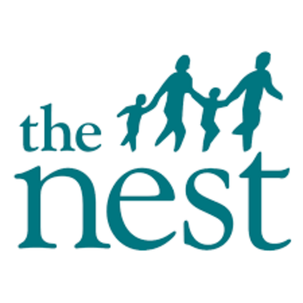 a logo for the nest shows a family holding hands