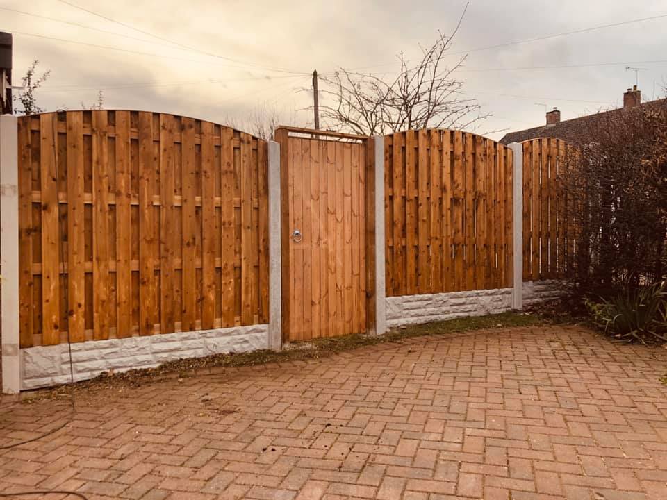 Fence with concrete post & door