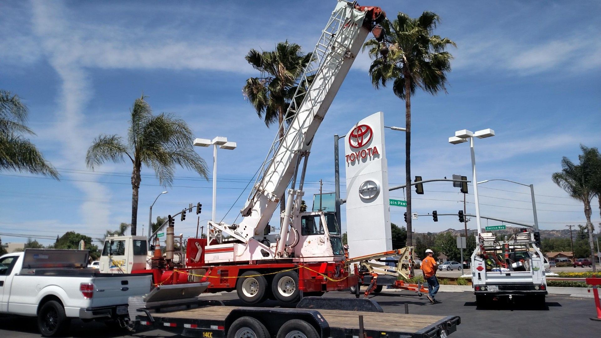 A truck with a crane attached to the back of it - San Diego, CA - Best Crane Service Inc.