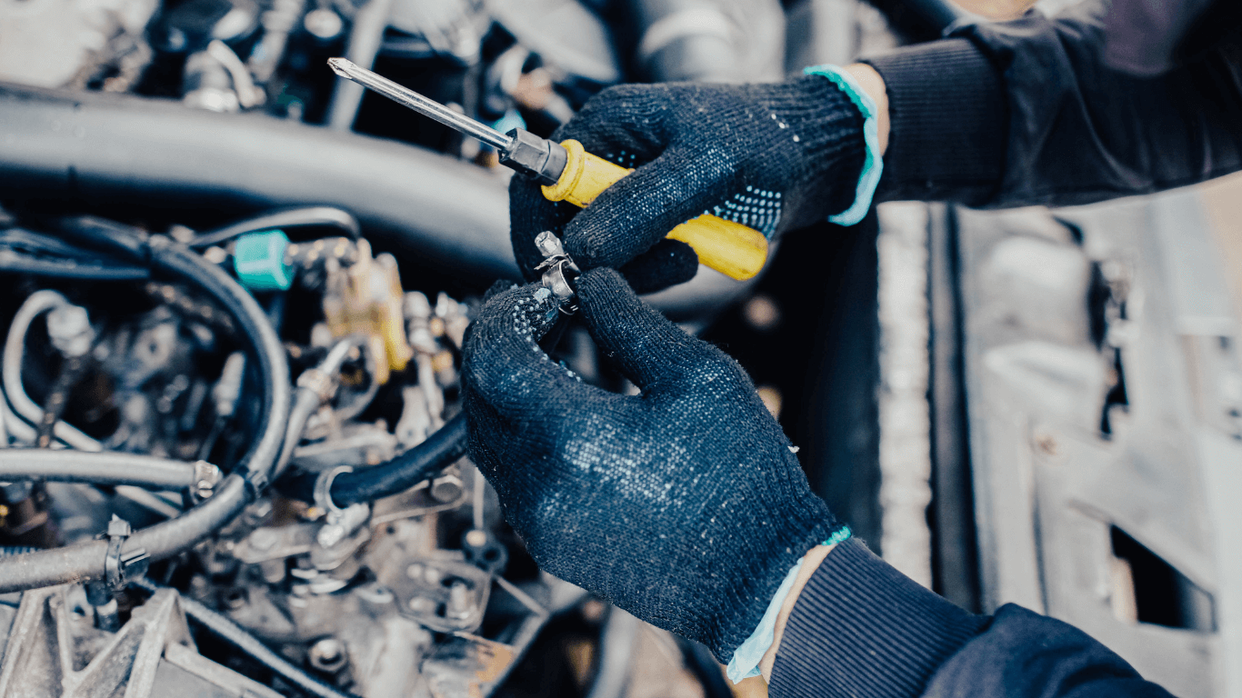 mobile mechanic doing fuel system repair