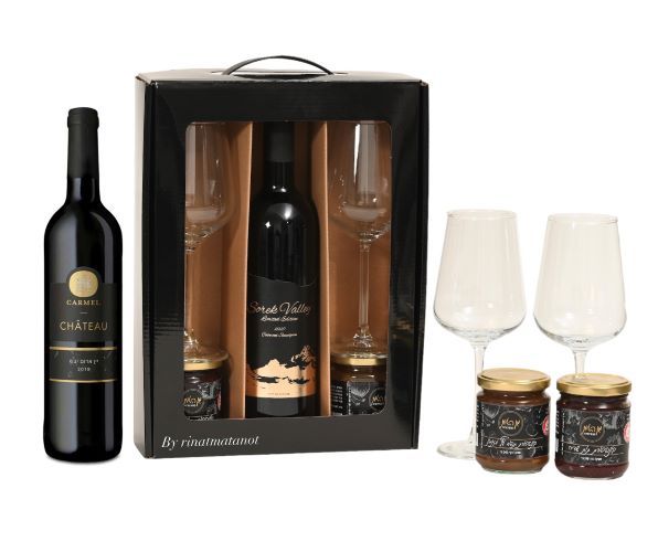 מארז יין וכוסות