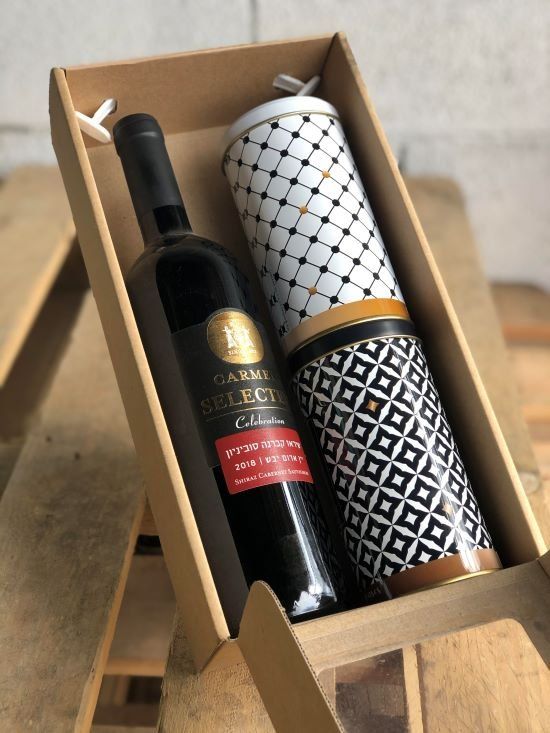 מארז יין ושוקולד