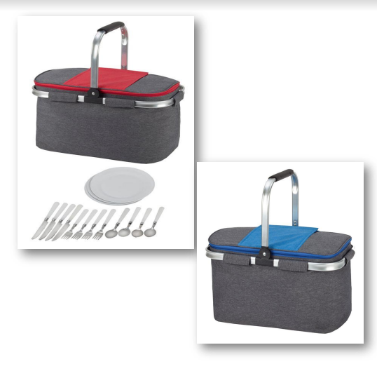 צידנית סל עם כלים לפיקניק