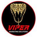 Gold viper head graphic within a black circle with red text that reads “VIPER MARKETING SOLUTIONS.”