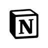 Notion app icon: black-and-white cube with a bold “N” on the front.