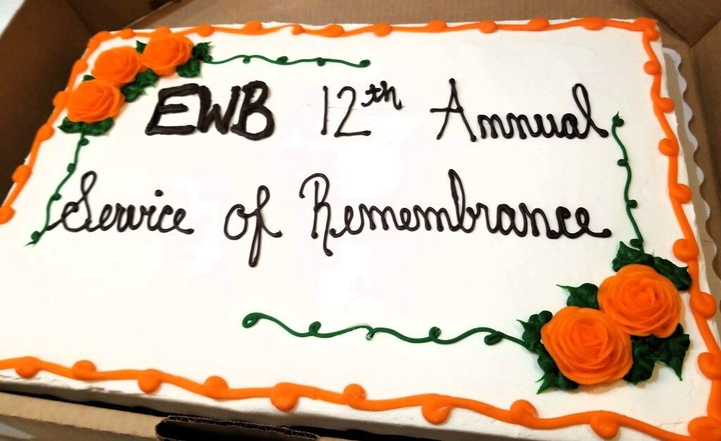 A 12th annual ewb service of remembrance cake