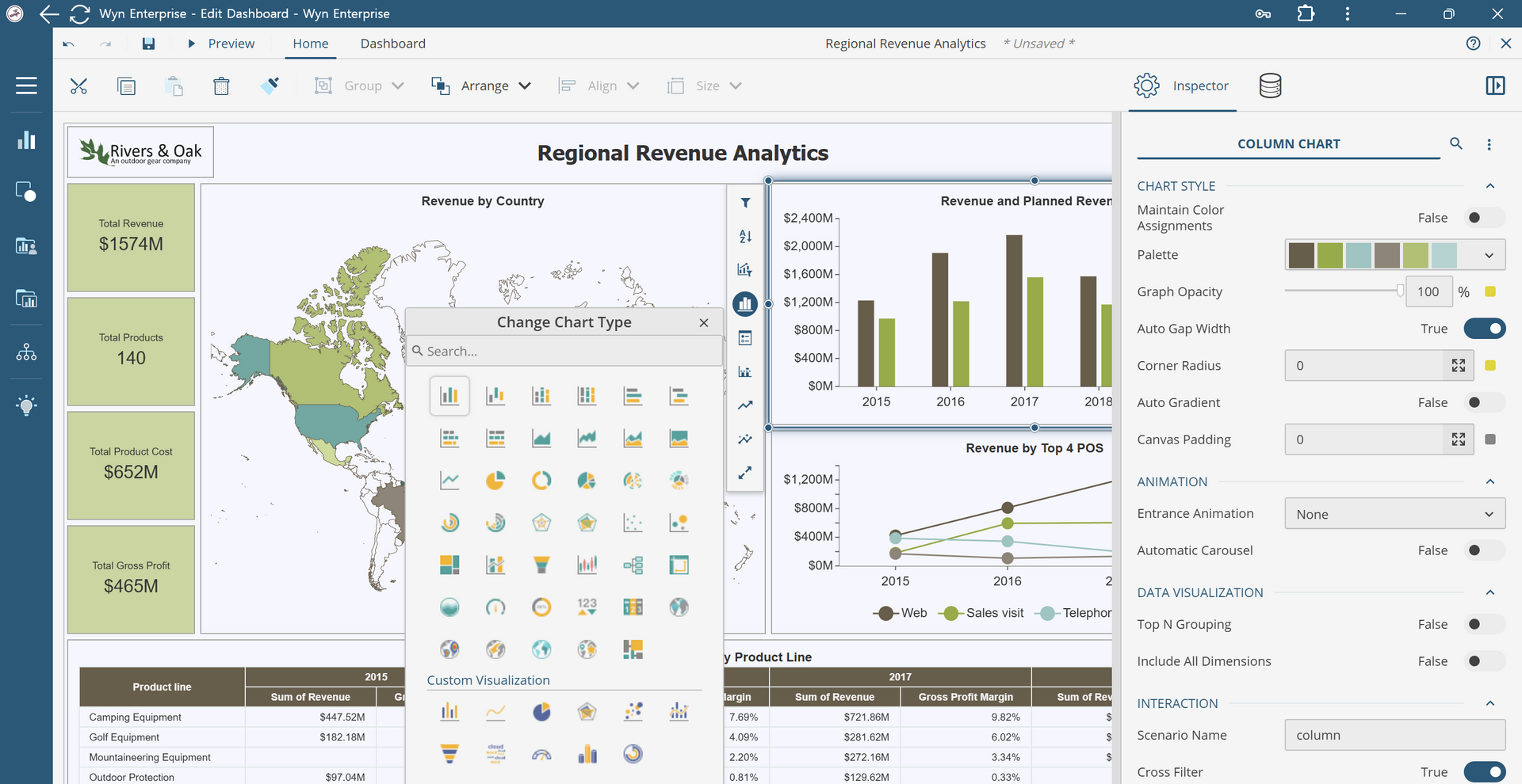 wyn BI 대시보드 디자이너