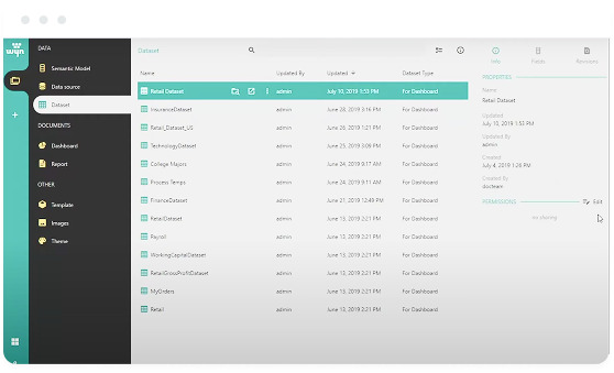 Wyn(와인) BI 대시보드 리소스 연결