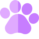 Purple paw print.