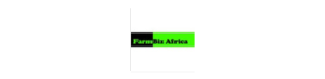 A green and black logo on a white background