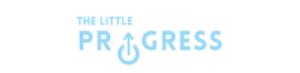 The little progress logo is blue and white on a white background