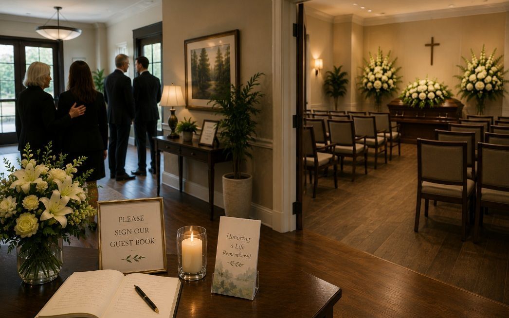 Funeral service chapel interior at funeral homes Canton Township, MI