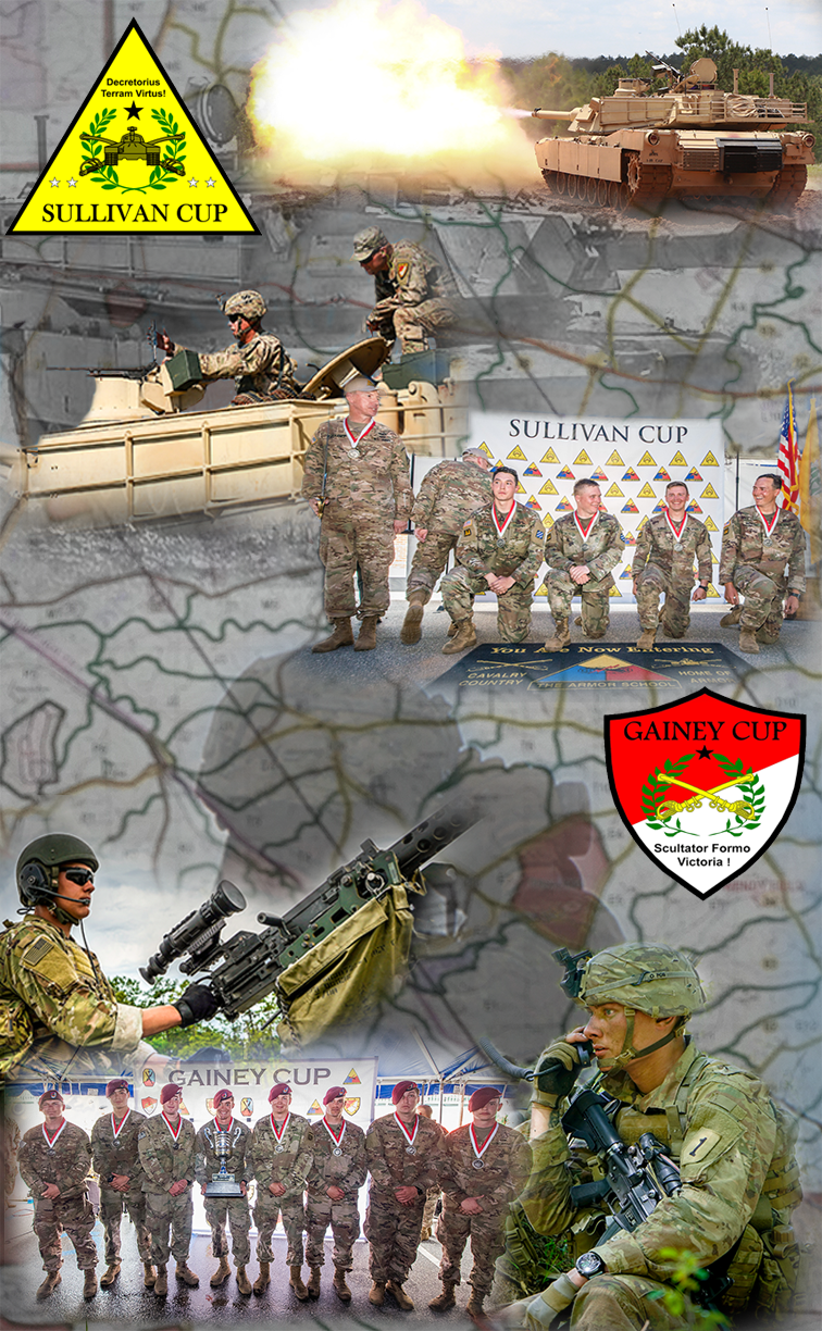 A collage of photos of soldiers and a tank