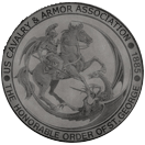 The logo for the cavalry and armor association shows a man riding a horse.