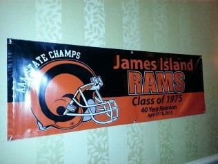 Banner for James Island Rams football team, 