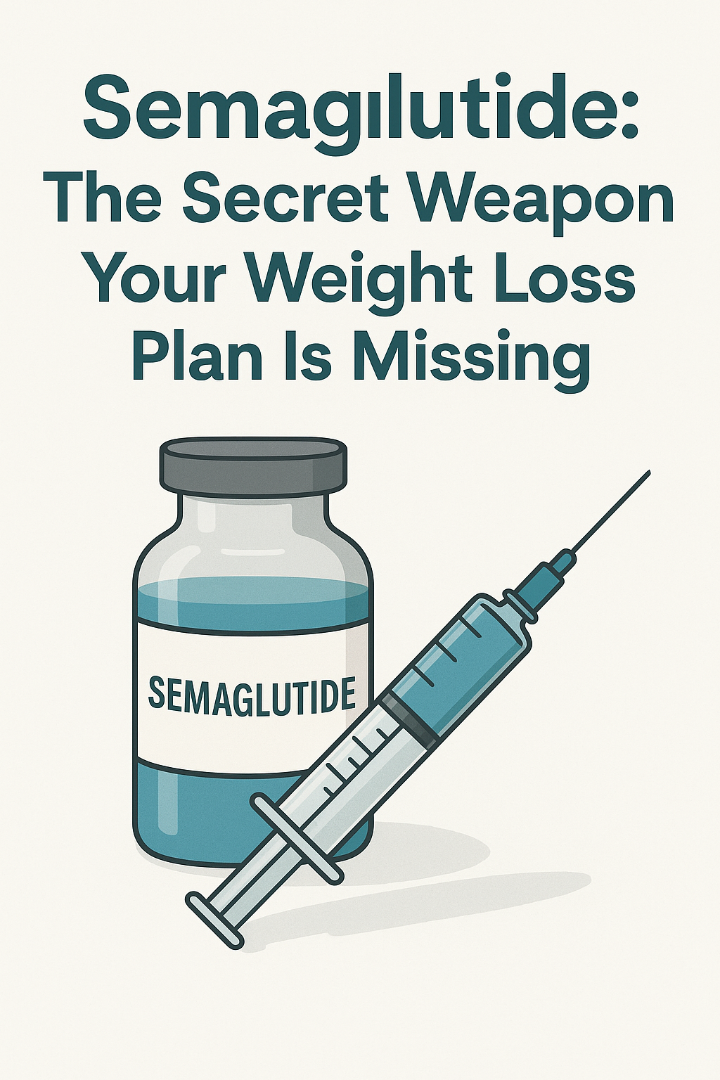 Bottle and syringe of Semaglutide medication with the text