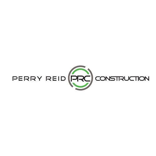 a logo for a construction company called perry reid prc construction .