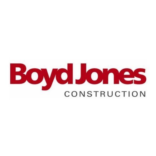a boyd jones construction logo on a white background