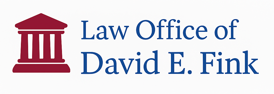 Logo: Maroon courthouse icon, with 