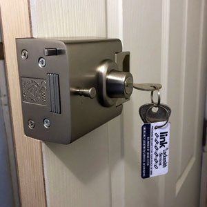 door with lock and key