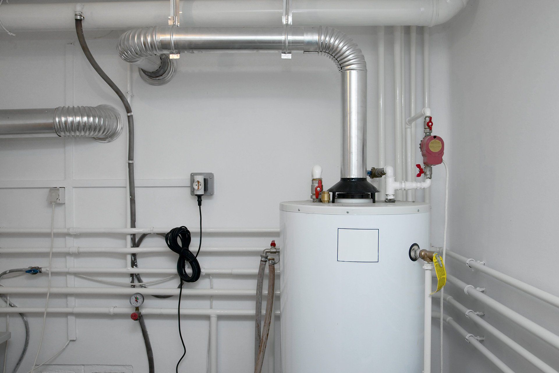 hot water tank and pipes