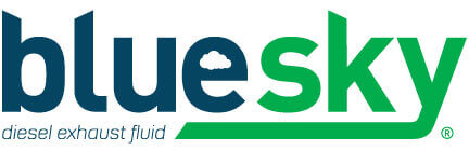 A blue sky diesel exhaust fluid logo on a white background