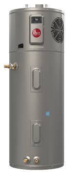 A stainless steel water heater with a fan on the side.