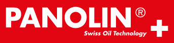 A red and white logo for panolin swiss oil technology