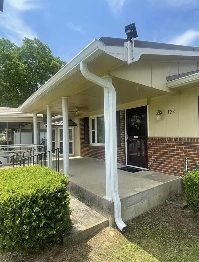 Seamless gutter installed on a residential home