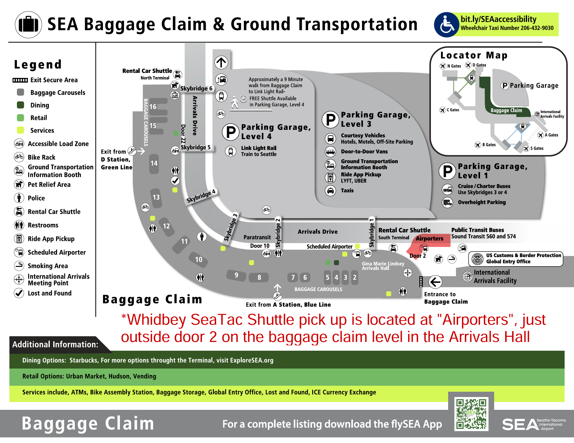SeaTac airport pickup map