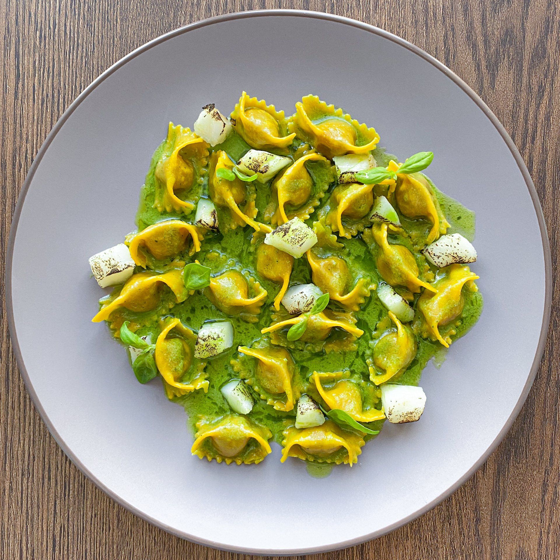 agnolotti pasta cod basil