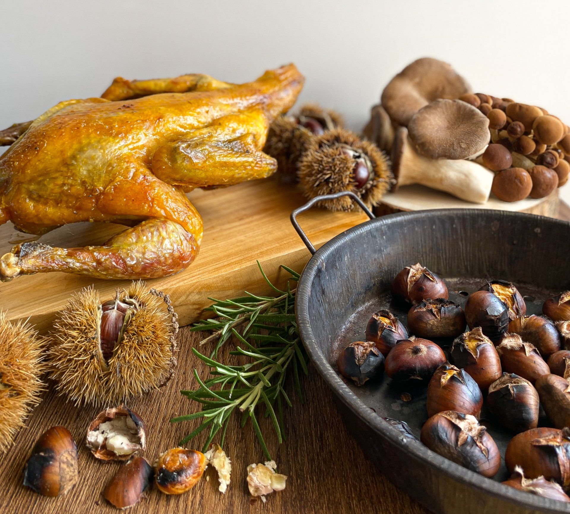 guinea fowl chestnuts mushrooms