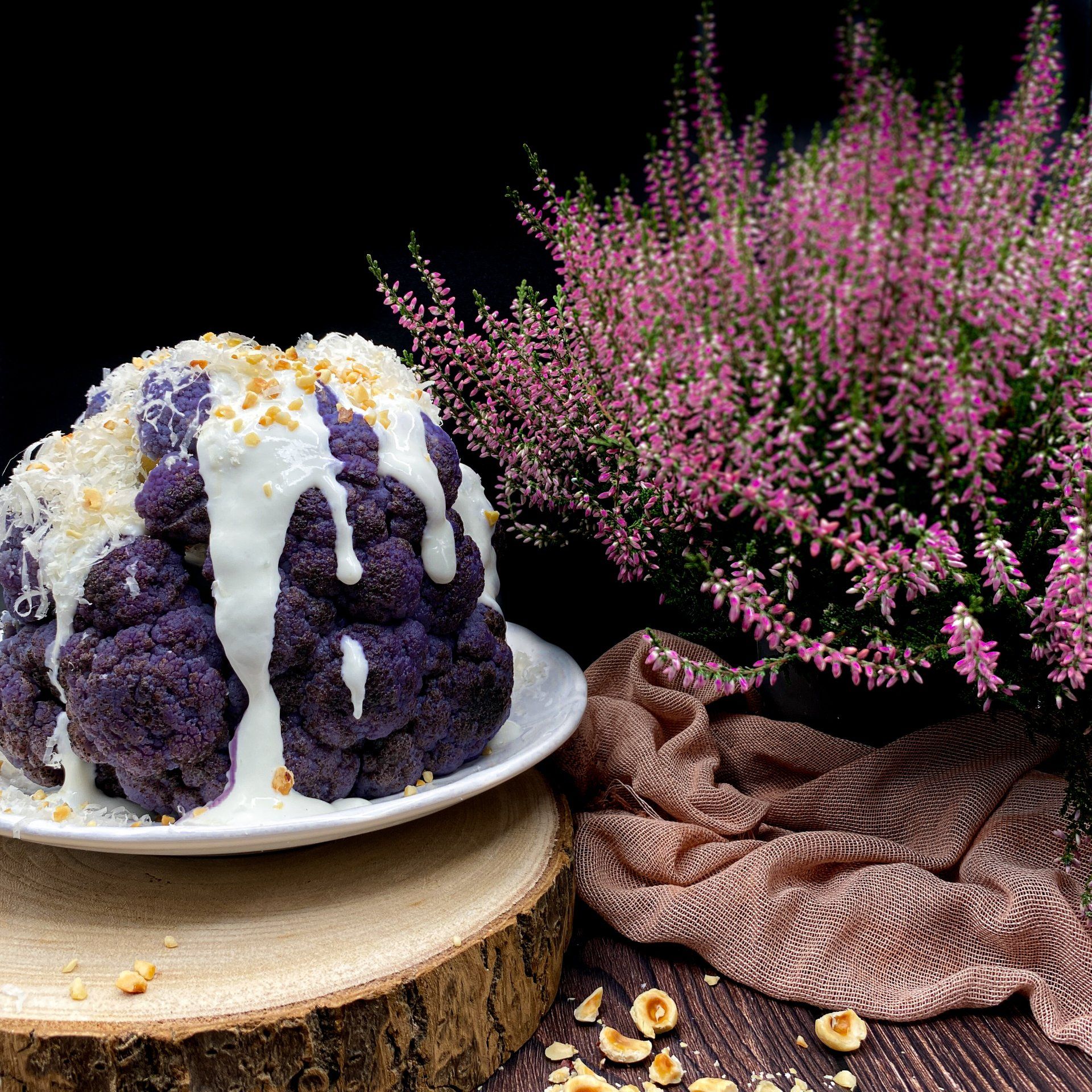 cauliflower flowers wood