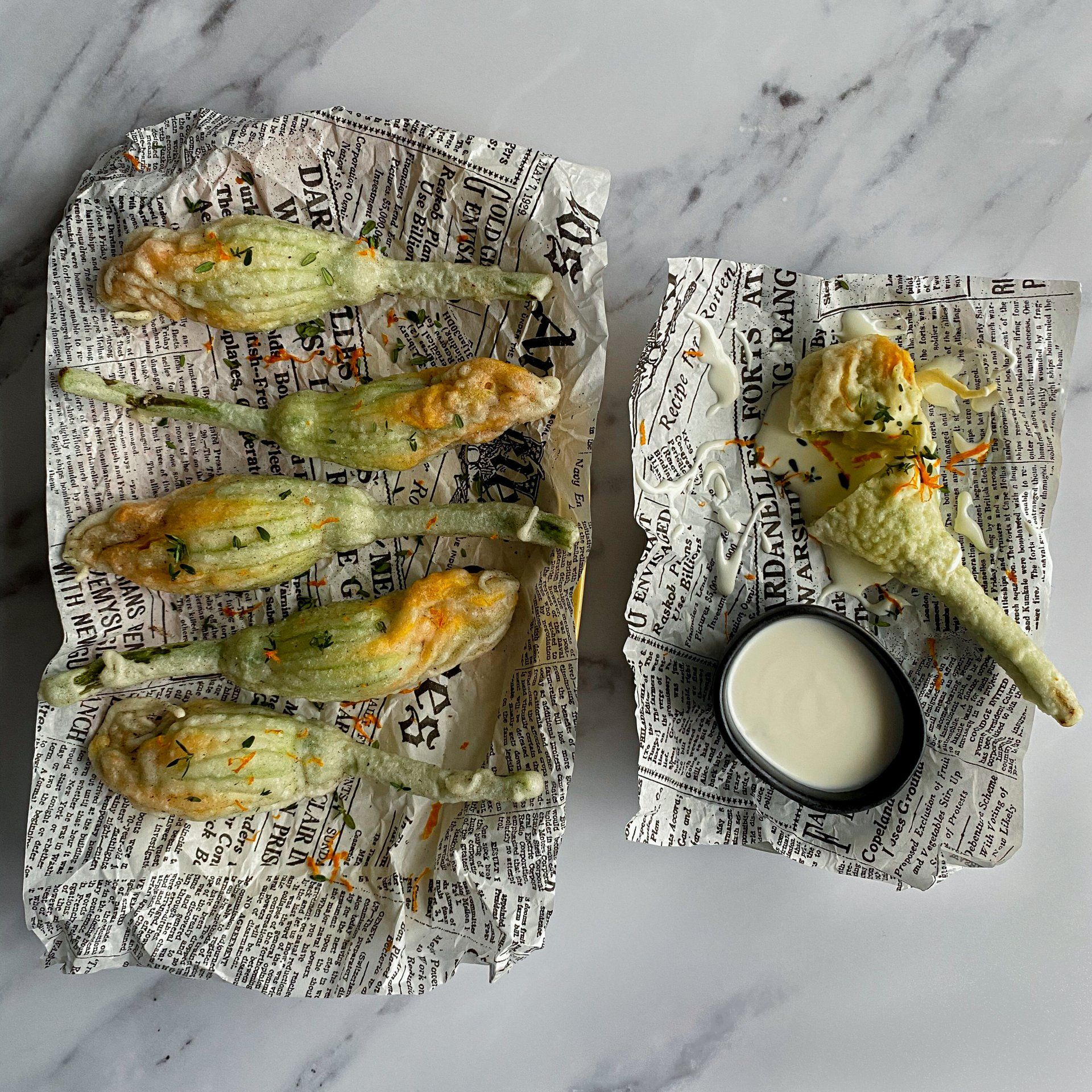 zucchini flowers sour cream