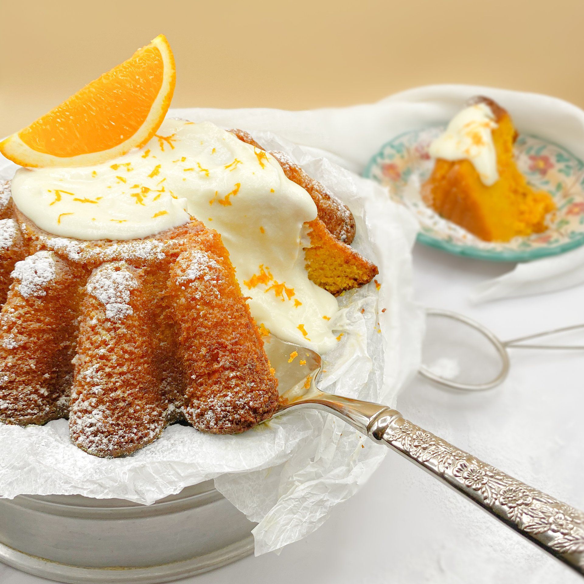carrot cake spoon orange