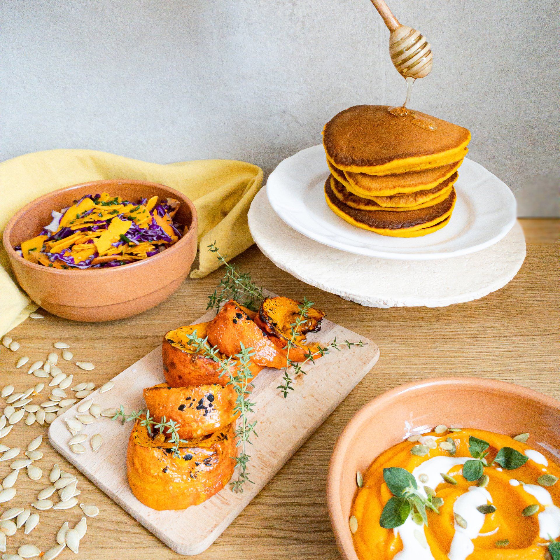 pancakes pumpkin salad